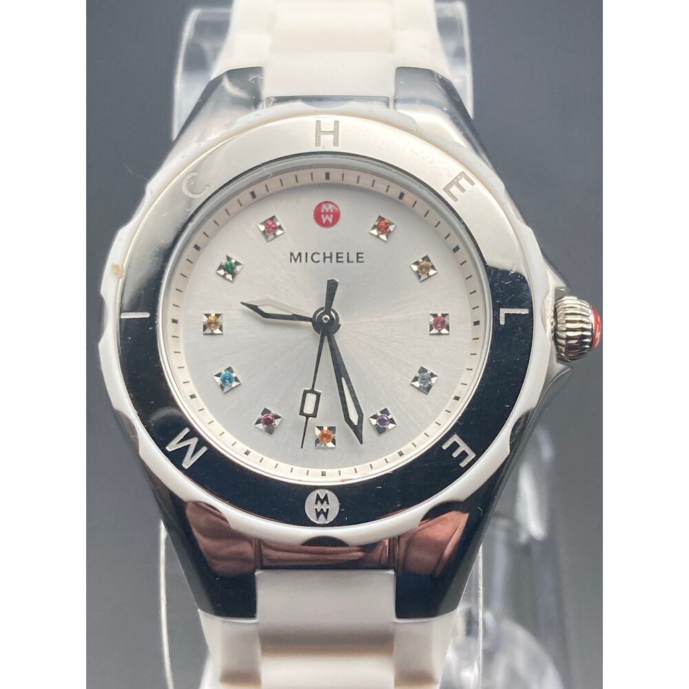 Michele Jelly Bean Tahitian KU15826 Women's Watch 34mm -Fresh Battery WR *READ* - Picture 4 of 14